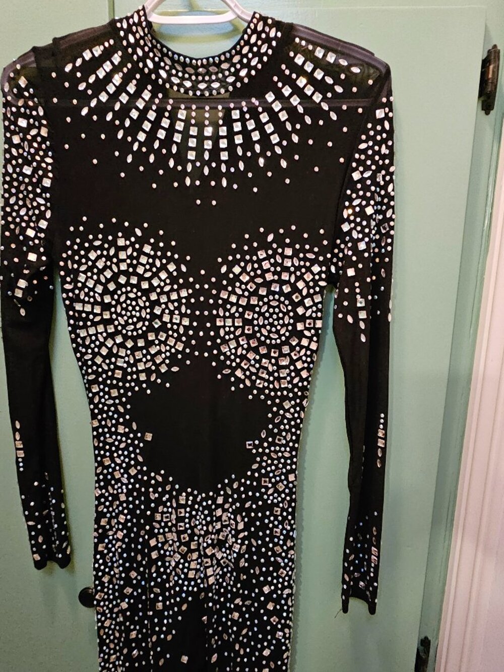 BANJUL SPARKLE STRECTH SHEER FABIC JUMPSUIT